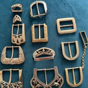 VINTAGE Solid Brass, Gold Belt Buckle Lot